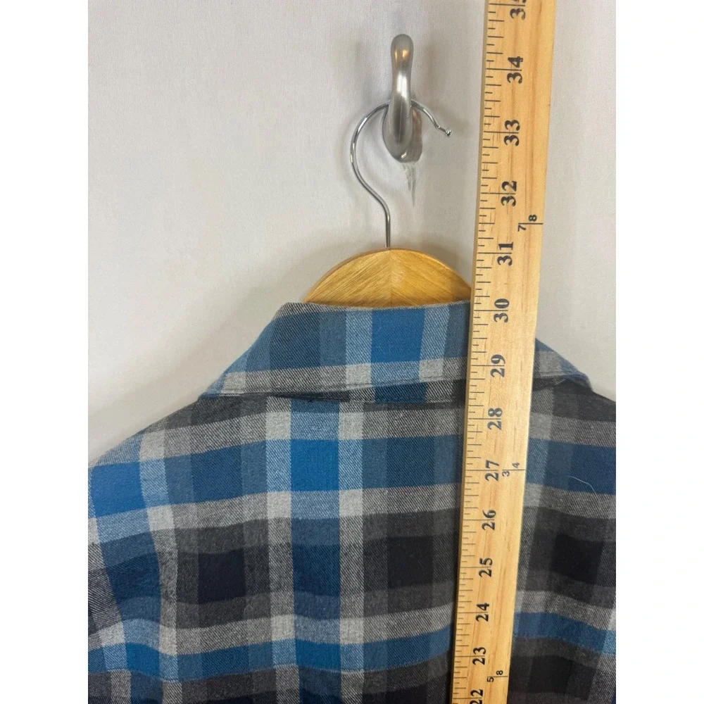 Sitka Blue Plaid Zip Up Shirt Jacket Mens Small Vancouver Island Buffalo Check